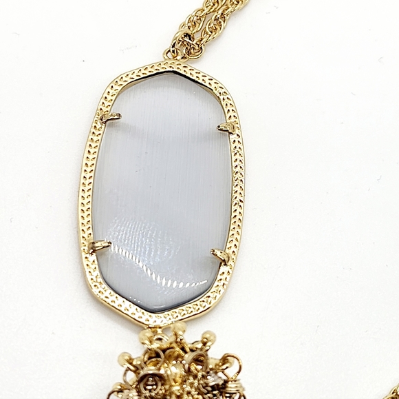 Kendra Scott Rayne Gold Long Pendant Necklace in Cats's Eye - Picture 5 of 9